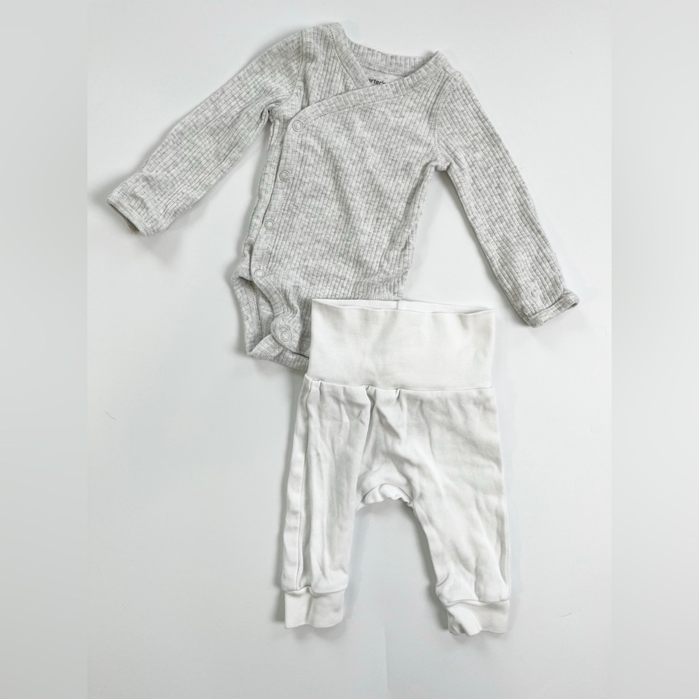H&M & Carters Gray and White Kids Matching Set